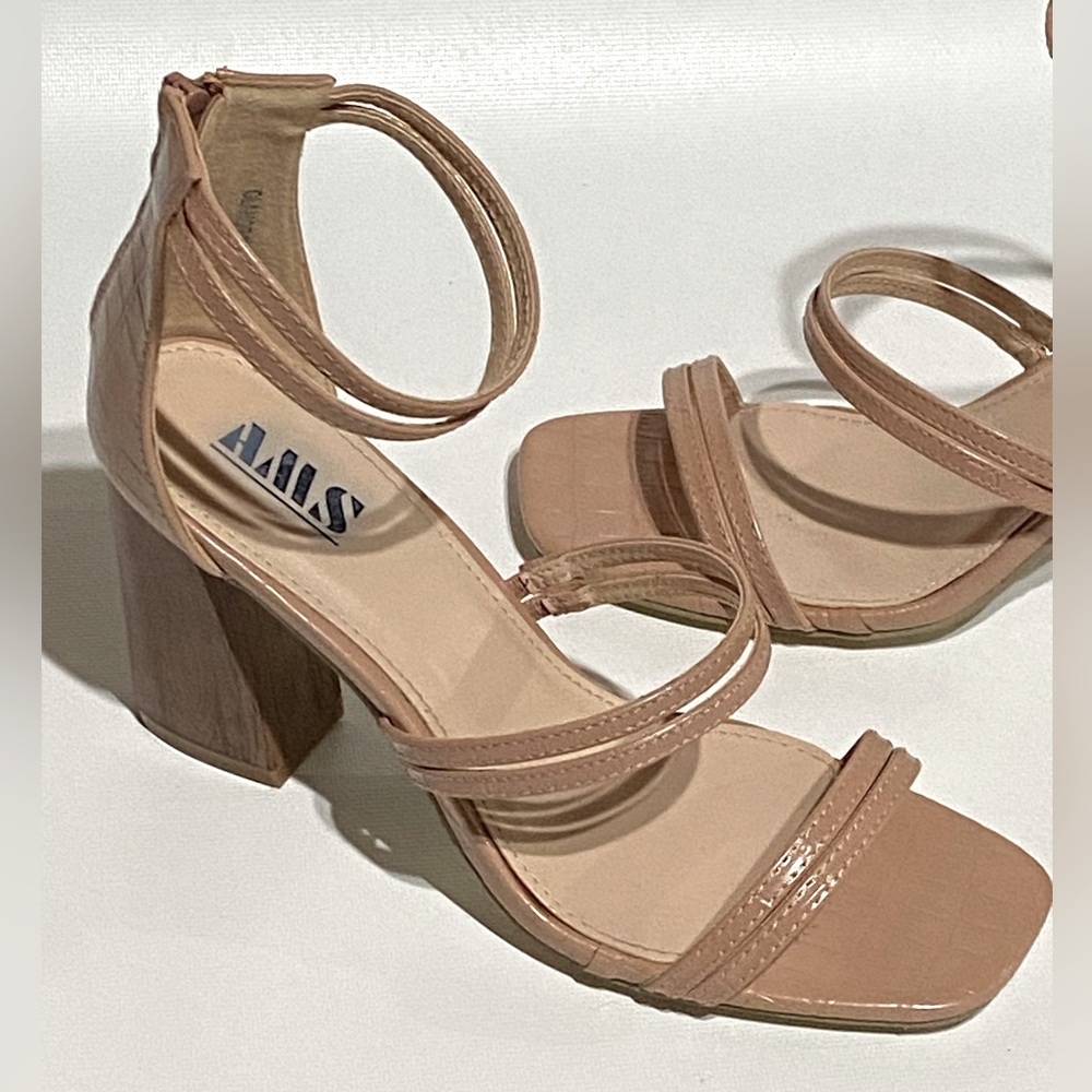 Size 8 Strappy Heels Zip Up worn once
